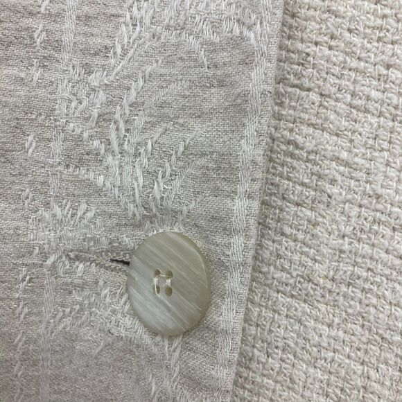 Vintage Express Linen Blazer XS Mixed Texture Beige Shoulder Pads USA 🌾✨ - Picture 9 of 16